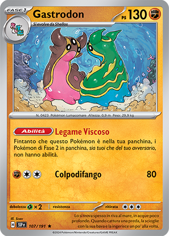 Gastrodon 107/191 Holo - ITA - Near Mint - Scarlatto e Violetto - Scintille Folgoranti - Carta Pokemon 0