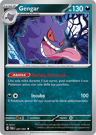 Gengar 057/091 - ITA - Near Mint - Scarlatto e Violetto - Destino di Paldea - Carta Pokemon