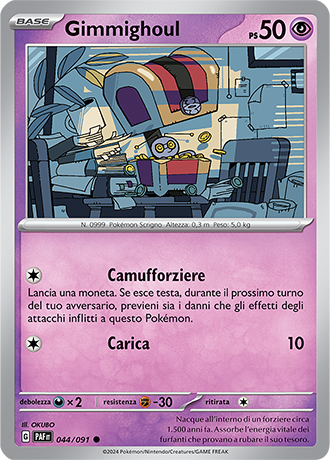 Gimmighoul 044/091 - ITA - Near Mint - Scarlatto e Violetto - Destino di Paldea - Carta Pokemon