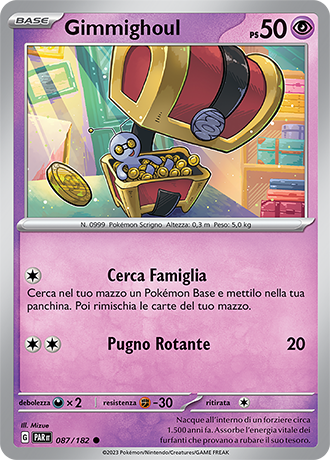 Gimmighoul 087/182 - ITA - Near Mint - Scarlatto e Violetto - Paradosso Temporale - Carta Pokemon