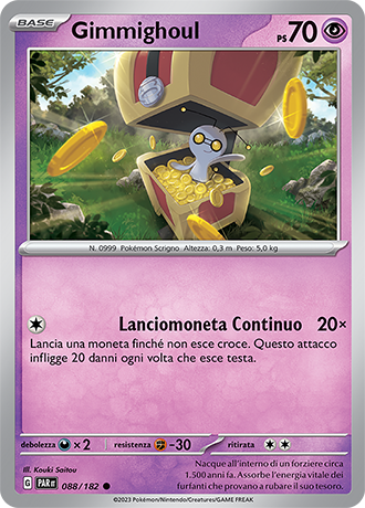 Gimmighoul 088/182 - ITA - Near Mint - Scarlatto e Violetto - Paradosso Temporale - Carta Pokemon