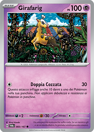 Girafarig 083/167 Comune - ITA - Near Mint - Scarlatto e Violetto - Crepuscolo Mascherato - Carta Pokemon