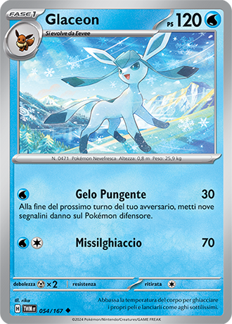 Glaceon 054/167 Non Comune - ITA - Near Mint - Scarlatto e Violetto - Crepuscolo Mascherato - Carta Pokemon