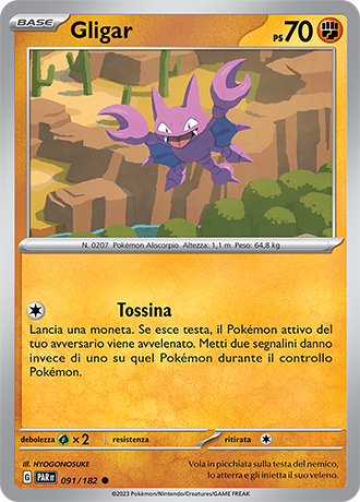 Gligar 091/182 - ITA - Near Mint - Scarlatto e Violetto - Paradosso Temporale - Carta Pokemon