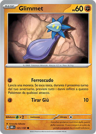 Glimmet 121/197 - ITA - Near Mint - Scarlatto e Violetto - Ossidiana Infuocata - Carta Pokemon