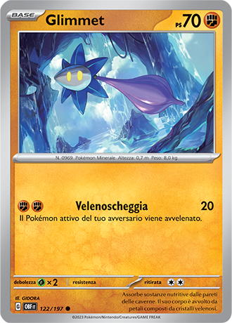 Glimmet 122/197 - ITA - Near Mint - Scarlatto e Violetto - Ossidiana Infuocata - Carta Pokemon