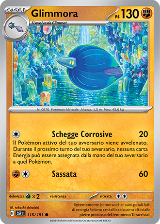 Glimmora 115/191 - ITA - Near Mint - Scarlatto e Violetto - Scintille Folgoranti - Carta Pokemon 0