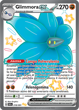 Glimmora EX Shiny 218/091 Full Art - ITA - Near Mint - Scarlatto e Violetto - Destino di Paldea - Carta Pokemon