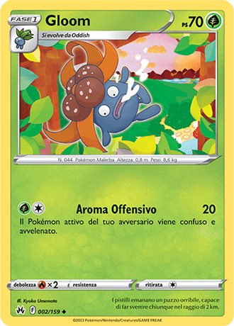 Gloom 002/159 - ITA - Near Mint - Spada e Scudo - Zenit Regale - Carta Pokemon