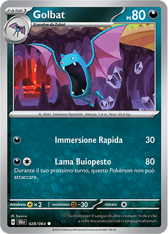 Golbat 028/064 Comune - ITA - Near Mint - Scarlatto e Violetto - Segreto Fiabesco - Carta Pokemon