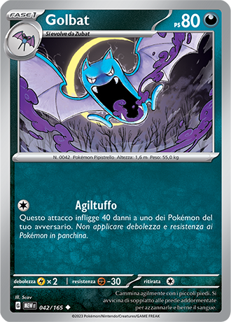 Golbat 042/165 - ITA - Near Mint - Scarlatto e Violetto - 151 - Carta Pokemon