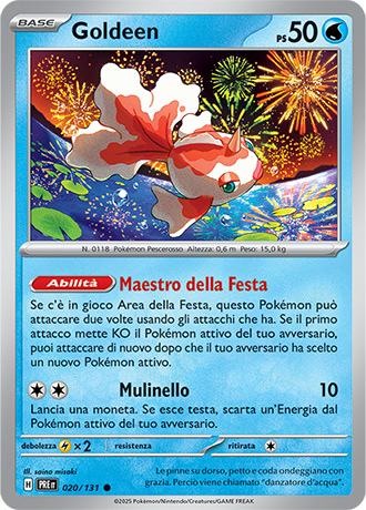 Goldeen 020/131 Reverse Holo Masterball - ITA - Near Mint - Scarlatto e Violetto - Evoluzioni Prismatiche - Carta Pokemon