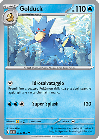 Golduck 055/165 - ITA - Near Mint - Scarlatto e Violetto - 151 - Carta Pokemon