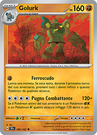 Golurk 088/162 Reverse Holo - ITA - Near Mint - Scarlatto e Violetto - CronoForze - Carta Pokemon