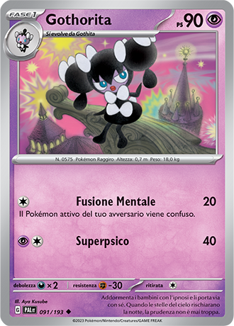 Gothorita 091/193 - ITA - Near Mint - Scarlatto e Violetto - Evoluzioni a Paldea - Carta Pokemon