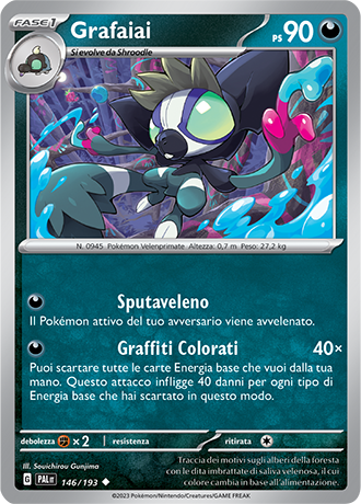 Grafaiai 146/193 - ITA - Near Mint - Scarlatto e Violetto - Evoluzioni a Paldea - Carta Pokemon