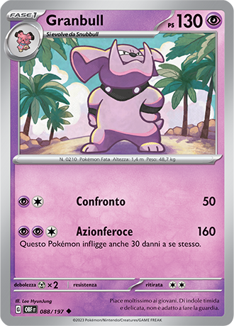 Granbull 088/197 - ITA - Near Mint - Scarlatto e Violetto - Ossidiana Infuocata - Carta Pokemon