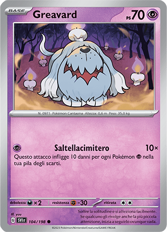 Greavard 104/198 - ITA - Near Mint - Scarlatto e Violetto - Carta Pokemon