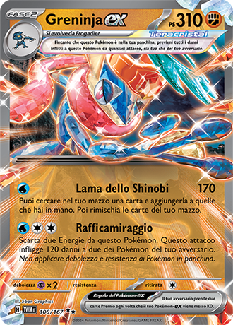 Greninja-ex 106/167 Rara Doppia - ITA - Near Mint - Scarlatto e Violetto - Crepuscolo Mascherato - Carta Pokemon