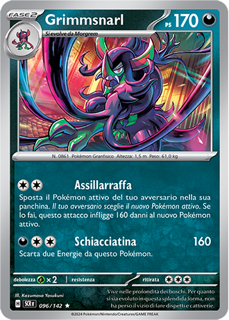 Grimmsnarl 096/142 Holo - ITA - Near Mint - Scarlatto e Violetto - Corona Astrale - Carta Pokemon