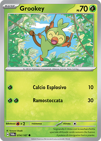 Grookey 014/167 Comune - ITA - Near Mint - Scarlatto e Violetto - Crepuscolo Mascherato - Carta Pokemon