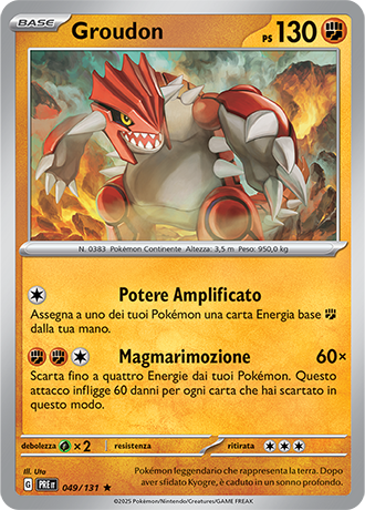 Groudon 049/131 Reverse Holo - ITA - Near Mint - Scarlatto e Violetto - Evoluzioni Prismatiche - Carta Pokemon