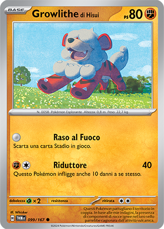 Growlithe di Hisui 099/167 Comune - ITA - Near Mint - Scarlatto e Violetto - Crepuscolo Mascherato - Carta Pokemon