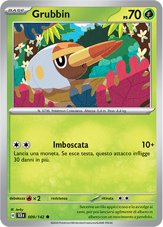 Grubbin 009/142 - ITA - Near Mint - Scarlatto e Violetto - Corona Astrale - Carta Pokemon