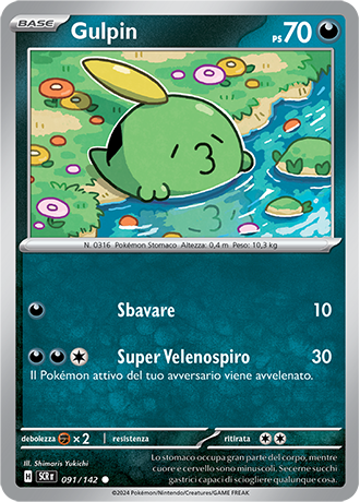 Gulpin 091/142 - ITA - Near Mint - Scarlatto e Violetto - Corona Astrale - Carta Pokemon