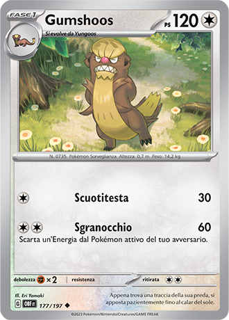 Gumshoos 177/197 - ITA - Near Mint - Scarlatto e Violetto - Ossidiana Infuocata - Carta Pokemon