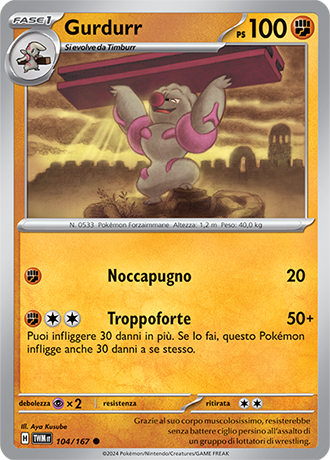 Gurdurr 104/167 Comune - ITA - Near Mint - Scarlatto e Violetto - Crepuscolo Mascherato - Carta Pokemon