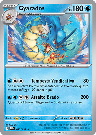 Gyarados 043/193 Reverse Holo - ITA - Near Mint - Scarlatto e Violetto - Evoluzioni a Paldea - Carta Pokemon