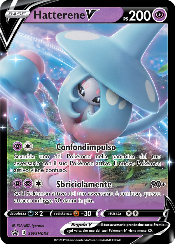 Hatterene V SWSH055 - ITA - Near Mint - Promo Spada e Scudo - Carta Pokemon