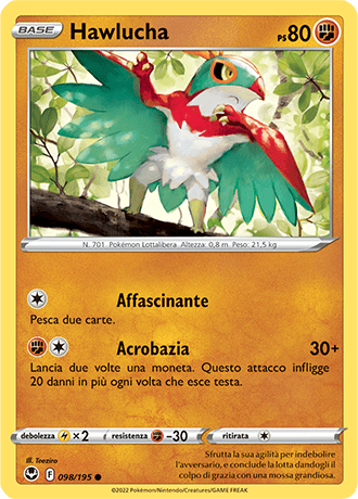 Hawlucha 098/195 - ITA - Near Mint - Spada e Scudo - Tempesta Argentata - Carta Pokemon