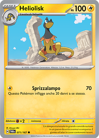 Heliolisk 071/167 Reverse Holo Comune - ITA - Near Mint - Scarlatto e Violetto - Crepuscolo Mascherato - Carta Pokemon