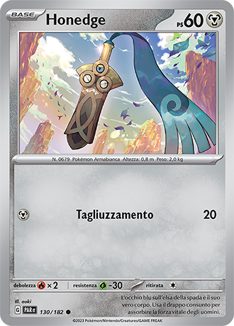 Honedge 130/182 - ITA - Near Mint - Scarlatto e Violetto - Paradosso Temporale - Carta Pokemon