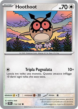 Hoothoot 114/142 - ITA - Near Mint - Scarlatto e Violetto - Corona Astrale - Carta Pokemon