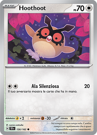 Hoothoot 126/162 - ITA - Near Mint - Scarlatto e Violetto - CronoForze - Carta Pokemon