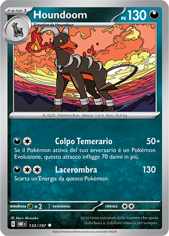 Houndoom 133/197 - ITA - Near Mint - Scarlatto e Violetto - Ossidiana Infuocata - Carta Pokemon