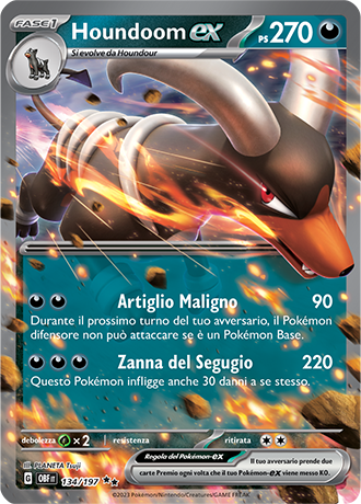 Houndoom-ex 134/197 - ITA - Near Mint - Scarlatto e Violetto - Ossidiana Infuocata - Carta Pokemon