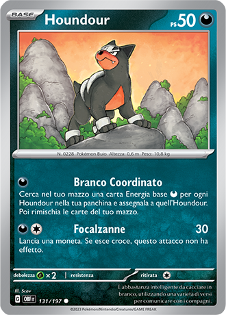 Houndour 131/197 - ITA - Near Mint - Scarlatto e Violetto - Ossidiana Infuocata - Carta Pokemon