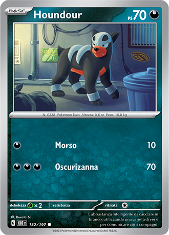 Houndour 132/197 - ITA - Near Mint - Scarlatto e Violetto - Ossidiana Infuocata - Carta Pokemon