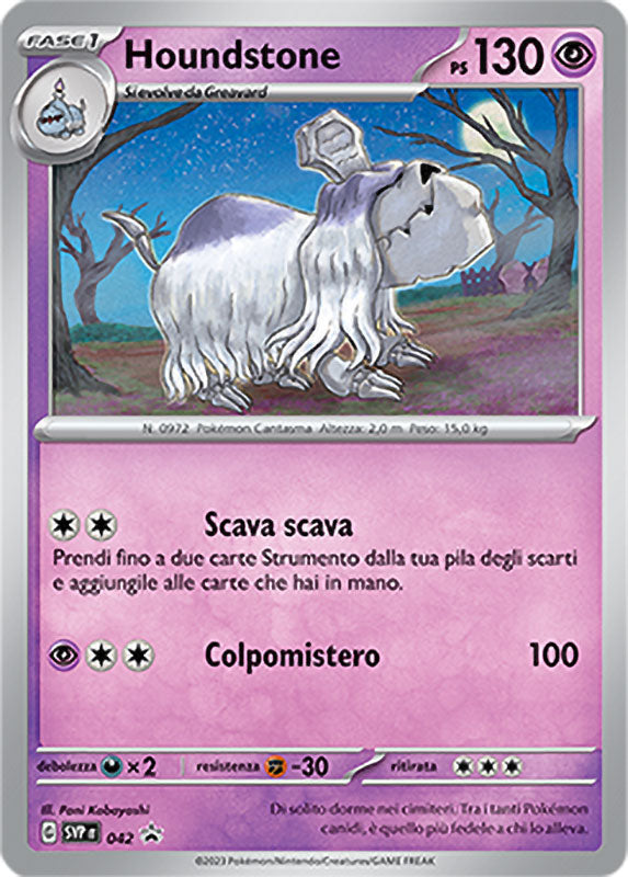 Houndstone SVP 042 Holo - ITA - Near Mint - Promo Scarlatto e Violetto - Carta Pokemon