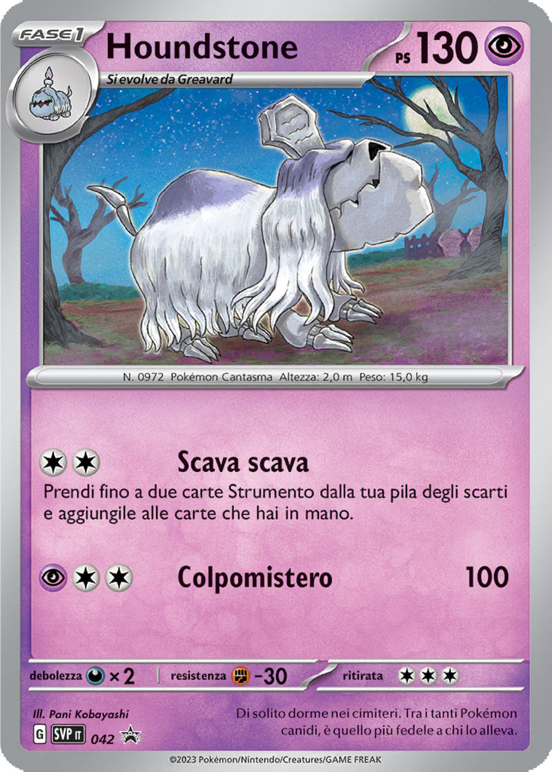 Houndstone SVP 042 Holo - ITA - Near Mint - Promo Scarlatto e Violetto - Carta Pokemon