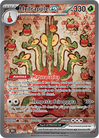 Hydrapple-ex 167/142 Alternative Art - ITA - Near Mint - Scarlatto e Violetto - Corona Astrale - Carta Pokemon