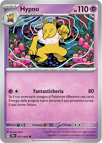 Hypno 017/064 Reverse Holo Non Comune - ITA - Near Mint - Scarlatto e Violetto - Segreto Fiabesco - Carta Pokemon