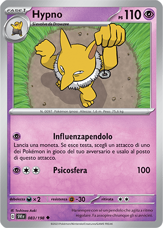 Hypno 083/198 - ITA - Near Mint - Scarlatto e Violetto - Carta Pokemon