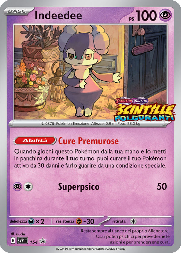 Indeedee SVP 154 Holo - ITA - Near Mint - Promo Scarlatto e Violetto - Carta Pokemon