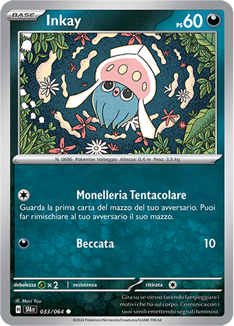 Inkay 033/064 Comune - ITA - Near Mint - Scarlatto e Violetto - Segreto Fiabesco - Carta Pokemon