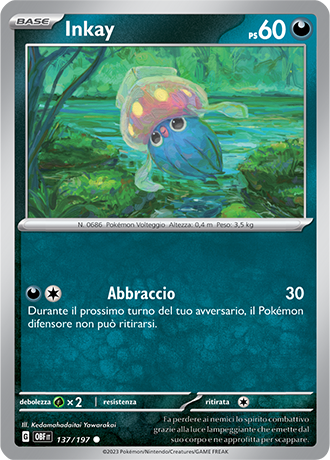 Inkay 137/197 - ITA - Near Mint - Scarlatto e Violetto - Ossidiana Infuocata - Carta Pokemon